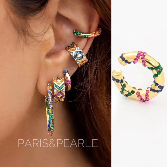 Jewelry - Enola Gold Tribal Design Rhinestone Ear Cuff